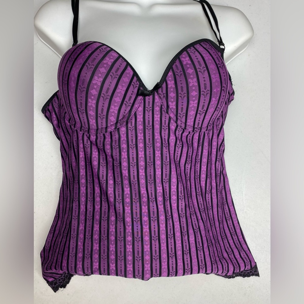 Premier Collection PURPL/BLK Lightly Lined Underwire Slip-over, 38C *P10…